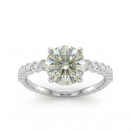 Round Lab Created Diamond Solitaire Ring | 2.64 CT Lab Created Diamonds | 14K Gold | Saleh Sallom