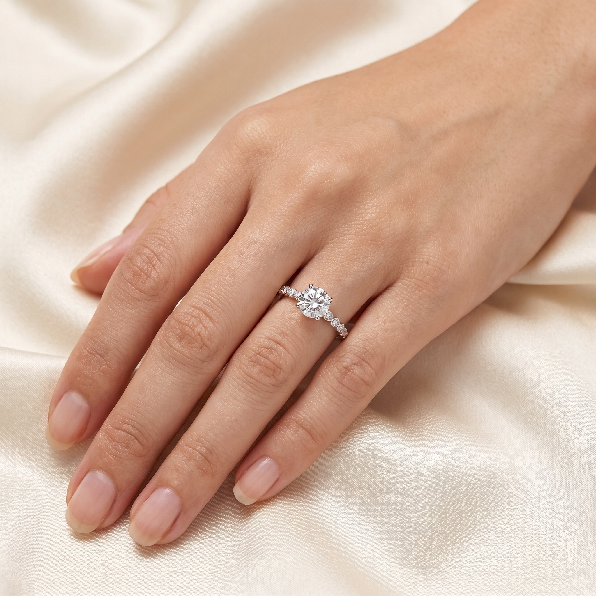 Round Lab Created Diamond Solitaire Ring | 2.64 CT Lab Created Diamonds | 14K Gold | Saleh Sallom Secondary image