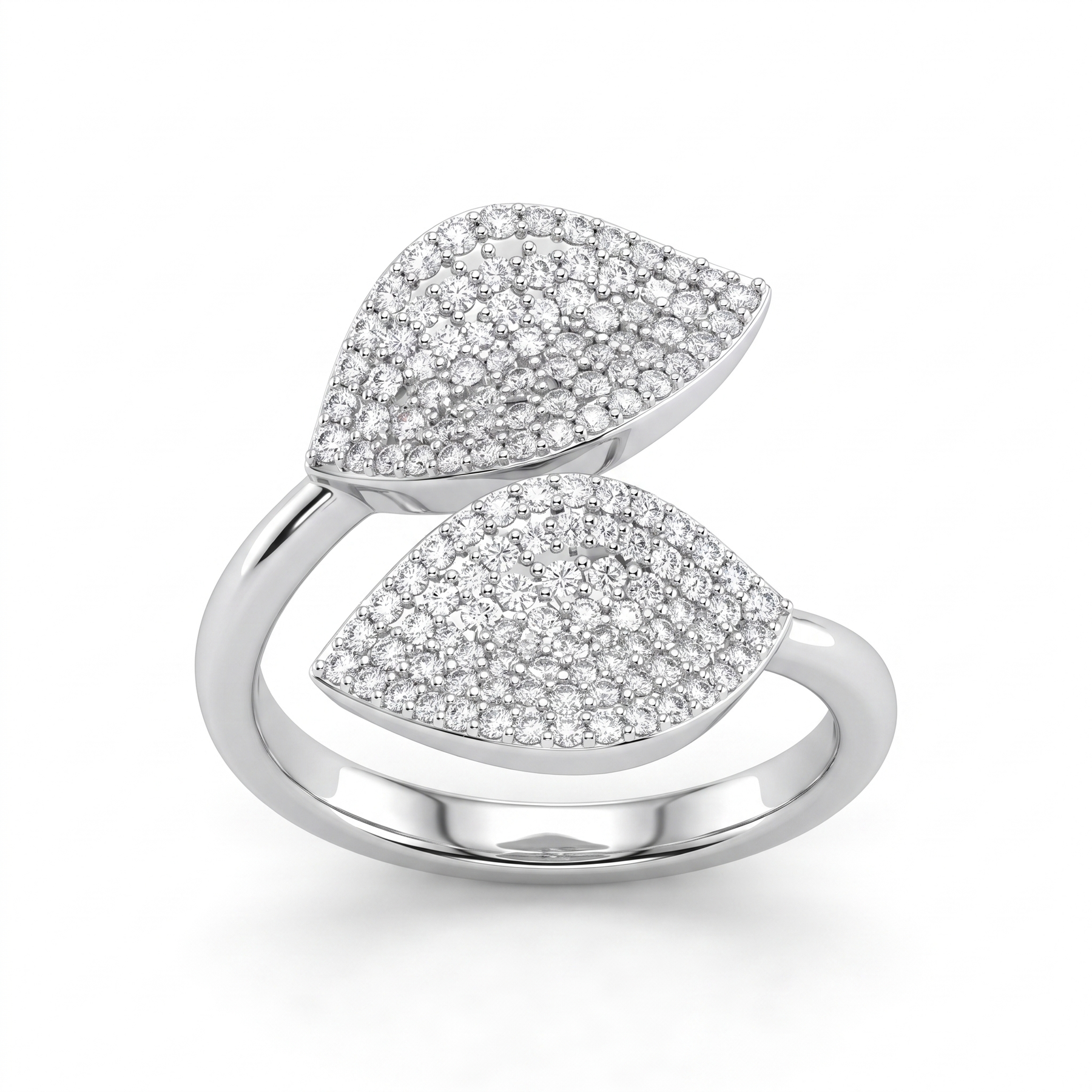 Sculptural Pavé Lab Created Diamond Statement Ring | 1.03 CT Lab Created Diamonds | 14K White Gold