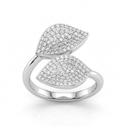 Sculptural Pavé Lab Created Diamond Statement Ring | 1.03 CT Lab Created Diamonds | 14K White Gold