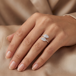 Sculptural Pavé Lab Created Diamond Statement Ring | 1.03 CT Lab Created Diamonds | 14K White Gold