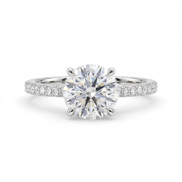 Classic Round Brilliant Lab Created Diamond Solitaire Ring | 1.85 CT Lab Created Diamonds | 14K White Gold
