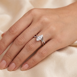 Marquise Cut Lab Created Diamond Statement Ring | 2.89 CT Lab Created Diamonds | 14K White Gold
