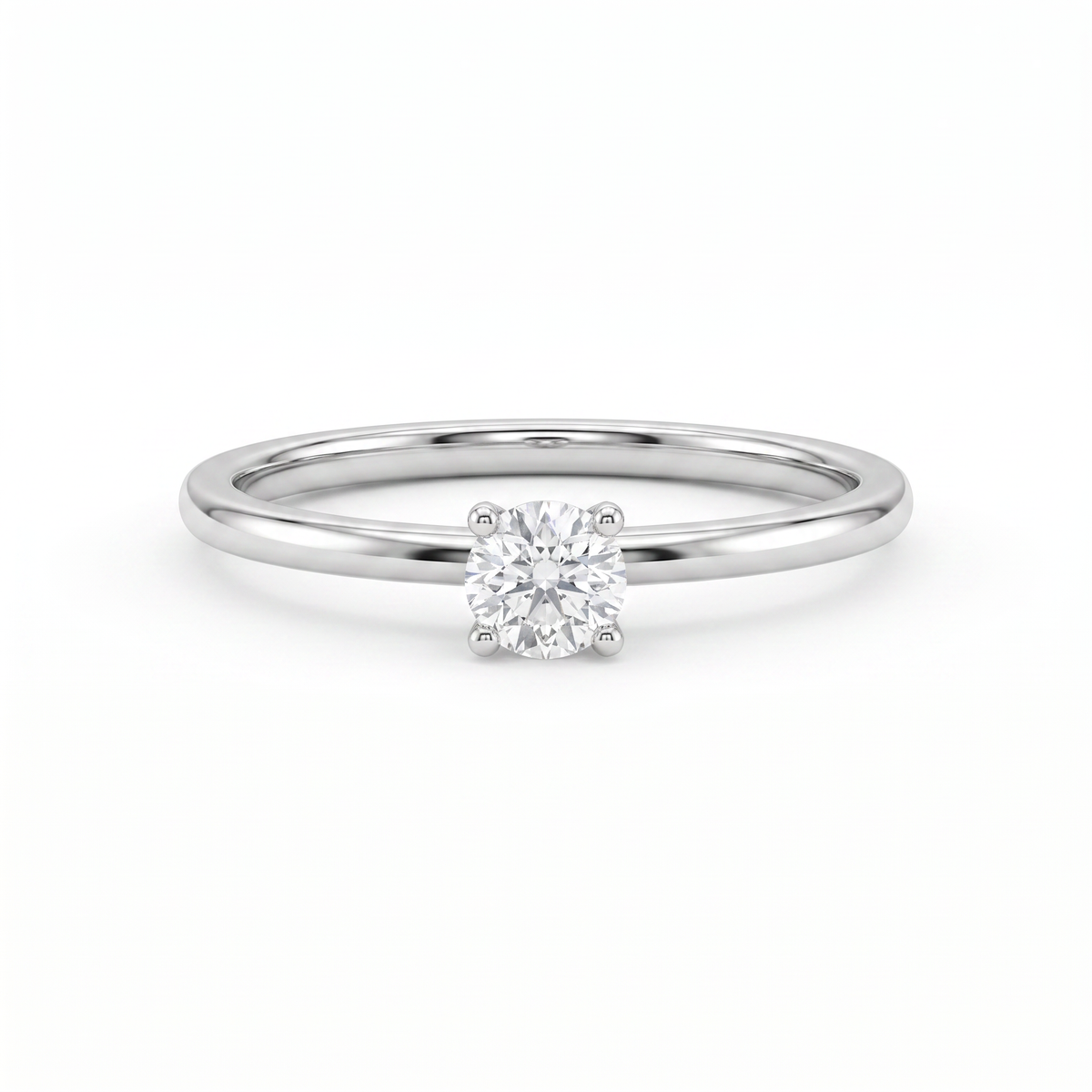 0.08 CT Lab Created Diamond Solitaire Ring in 14K White Gold Main image