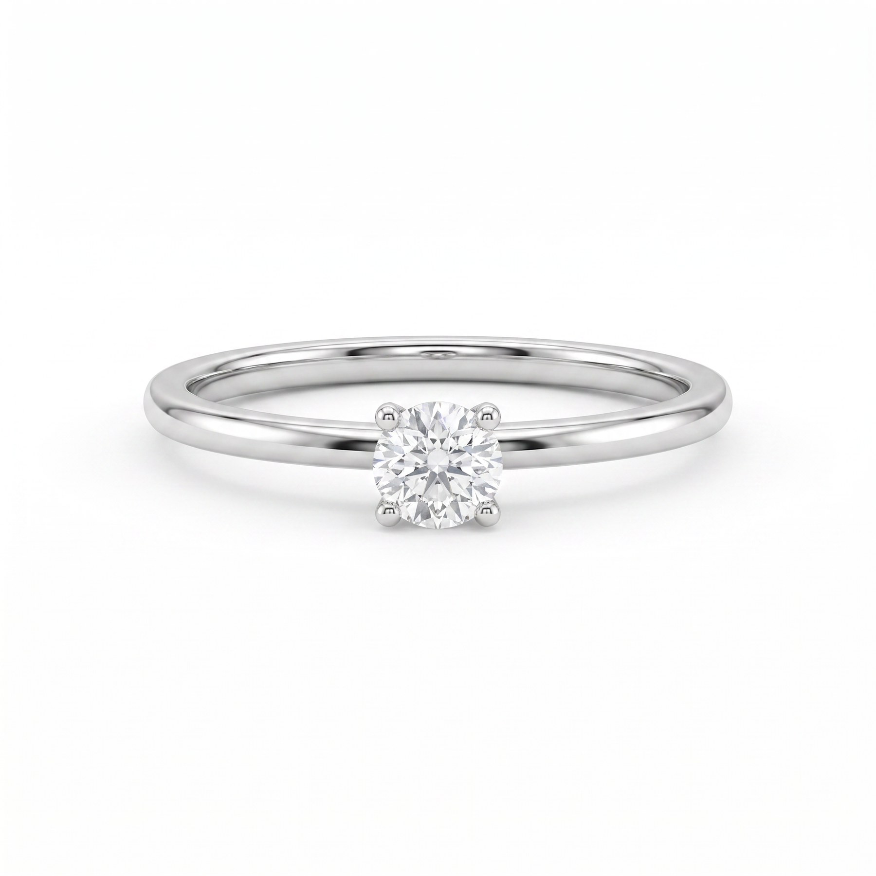 0.08 CT Lab Created Diamond Solitaire Ring in 14K White Gold