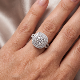 1.20 Ct Lab Created Diamond Multi-Halo Statement Ring in 18K Fine Gold – VVS1
