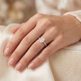 3.00 Ct Lab Created Diamond Radiant-Cut Pavé Ring in 14K Fine Gold
