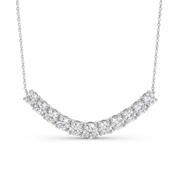 3.78 Ct Lab Created Diamond Graduated Round Necklace in 18K Fine Gold