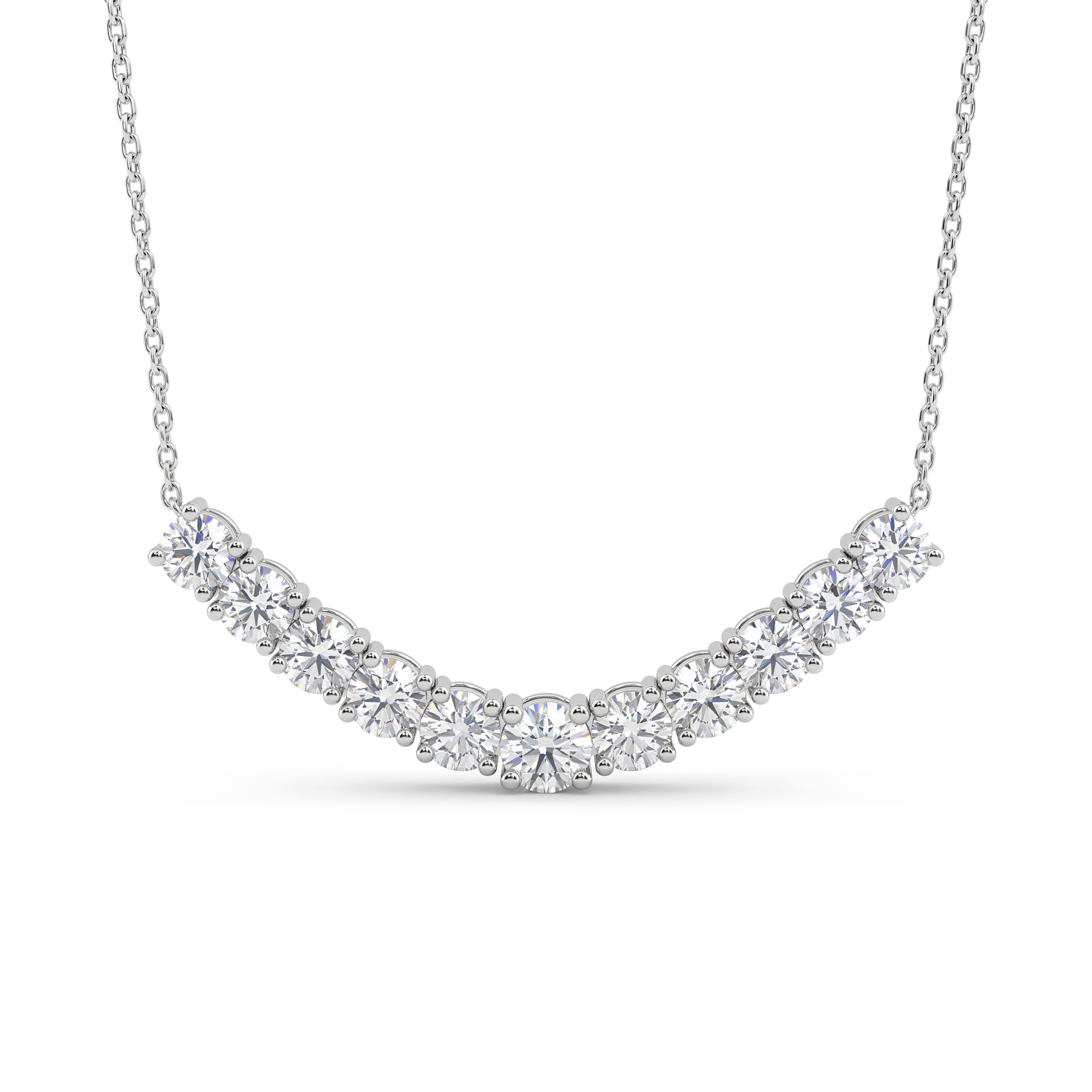 3.78 Ct Lab Created Diamond Graduated Round Necklace in 14K Fine Gold Secondary image