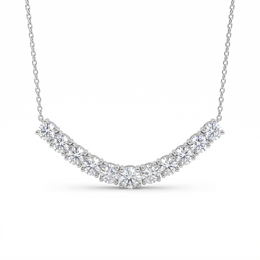 3.78 Ct Lab Created Diamond Graduated Round Necklace in 18K Fine Gold