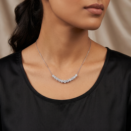 3.78 Ct Lab Created Diamond Graduated Round Necklace in 18K Fine Gold