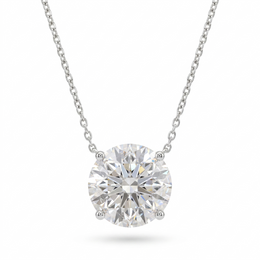 3.00 Ct Lab Created Diamond Round Solitaire Pendant Necklace in 18K Fine Gold
