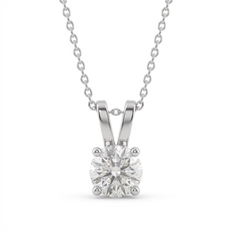 1.00 Ct Lab Created Diamond Round Solitaire Pendant Necklace