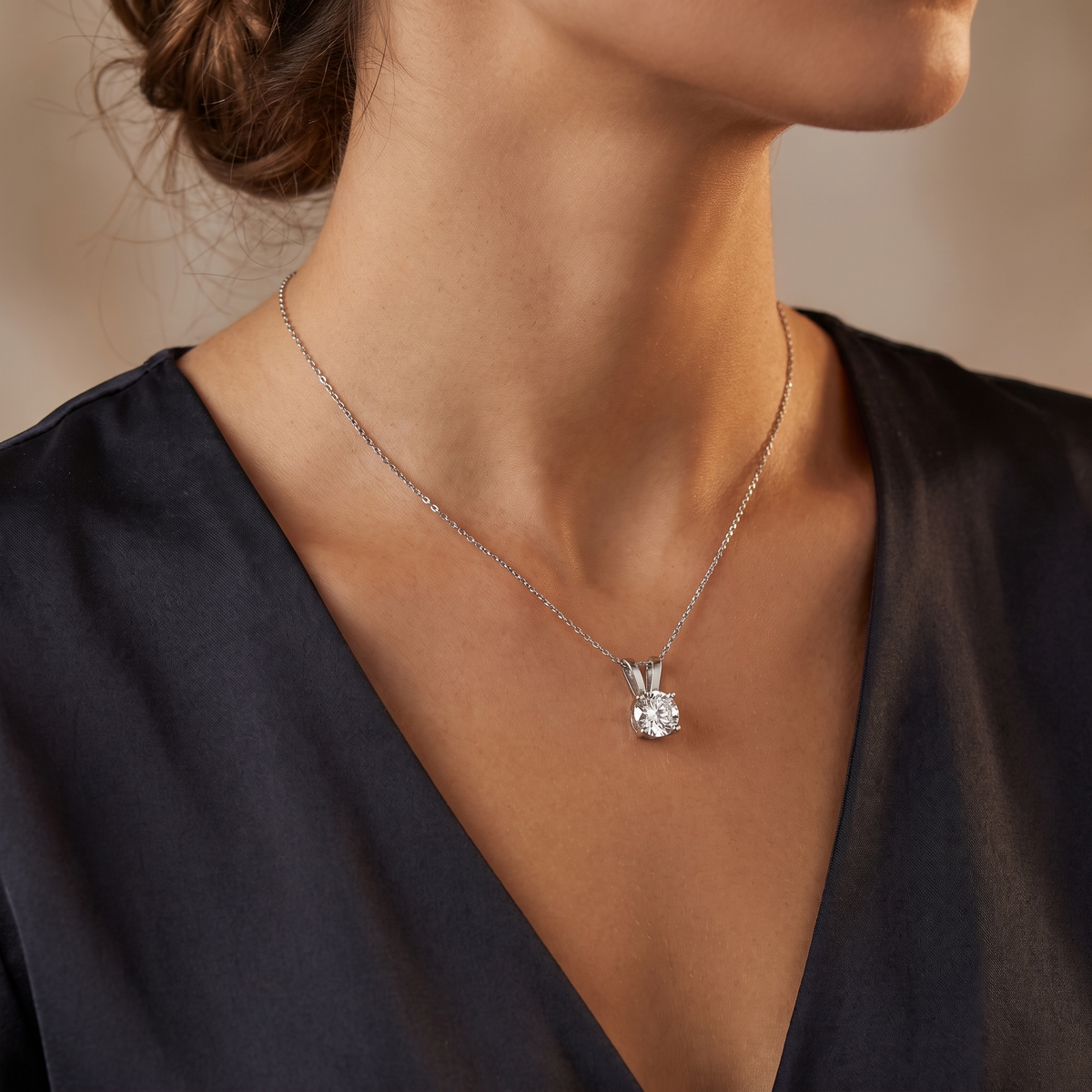 6.32 Ct Lab Created Diamond Three-Drop Round Necklace in 14K Fine Gold