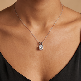 6.32 Ct Lab Created Diamond Three-Drop Round Necklace in 18K Fine Gold