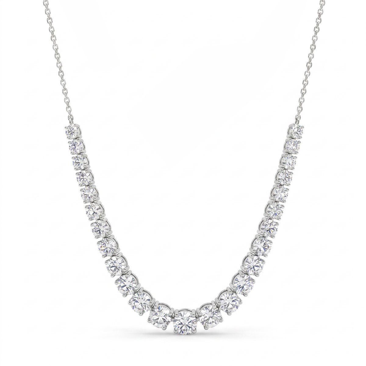 2.62 Ct Lab Created Diamond Graduated Round Necklace in 14K Fine Gold Main image