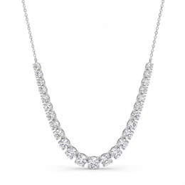 2.62 Ct Lab Created Diamond Graduated Round Necklace in 14K Fine Gold