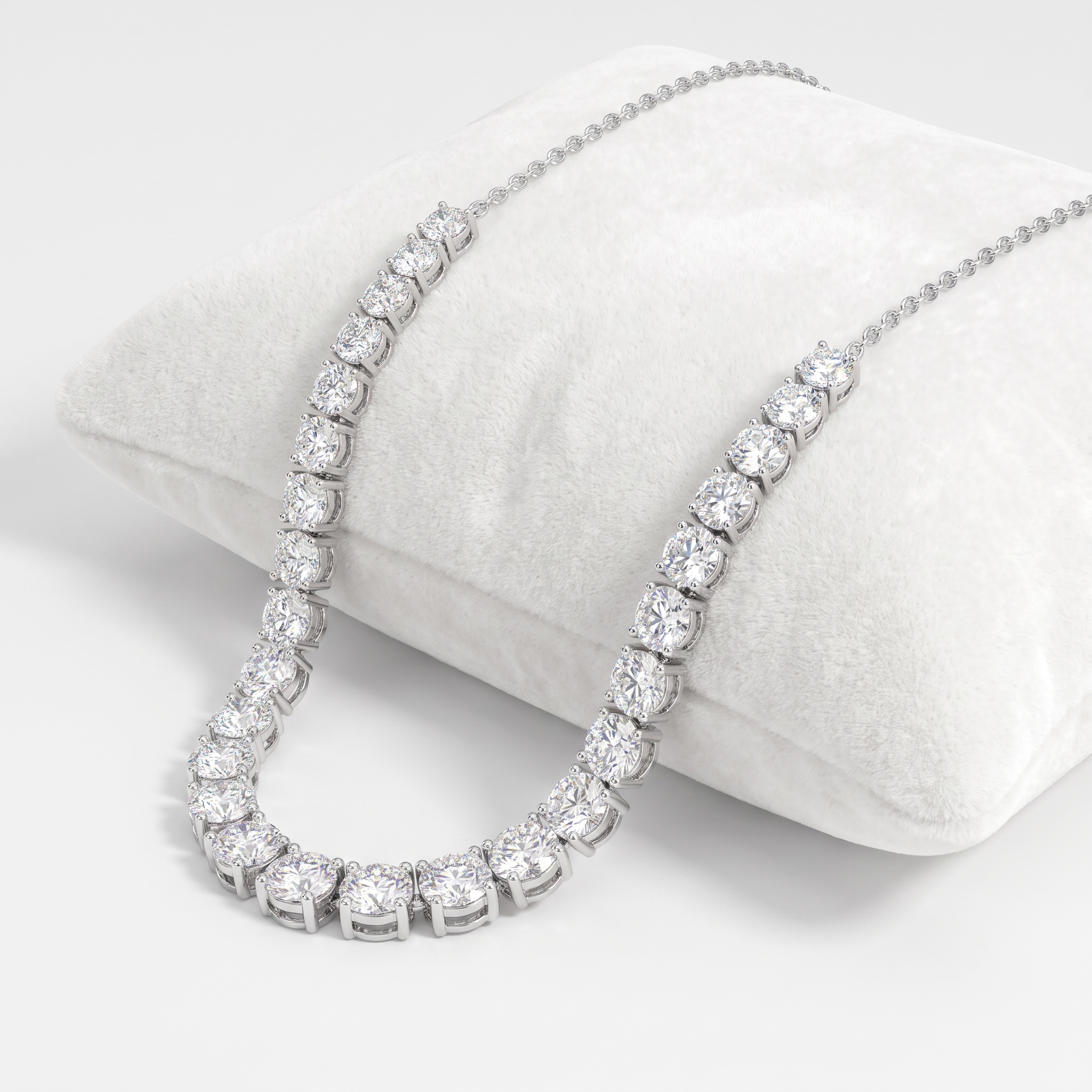 2.62 Ct Lab Created Diamond Graduated Round Necklace in 14K Fine Gold Secondary image
