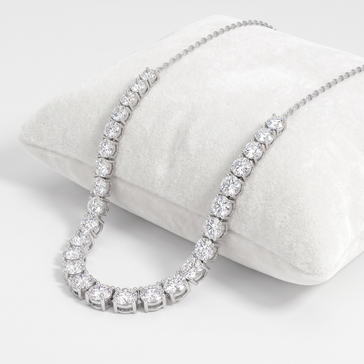 2.62 Ct Lab Created Diamond Graduated Round Necklace in 14K Fine Gold