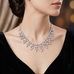 American Diamond Complete Bridal Jewelry Set in 925 Sterling Silver