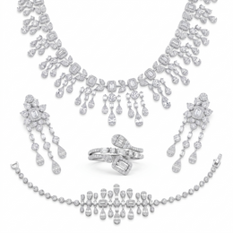 American Diamond Complete Bridal Jewelry Set in 925 Sterling Silver