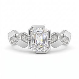 American Diamond Geometric Complete Jewelry Set in 925 Sterling Silver