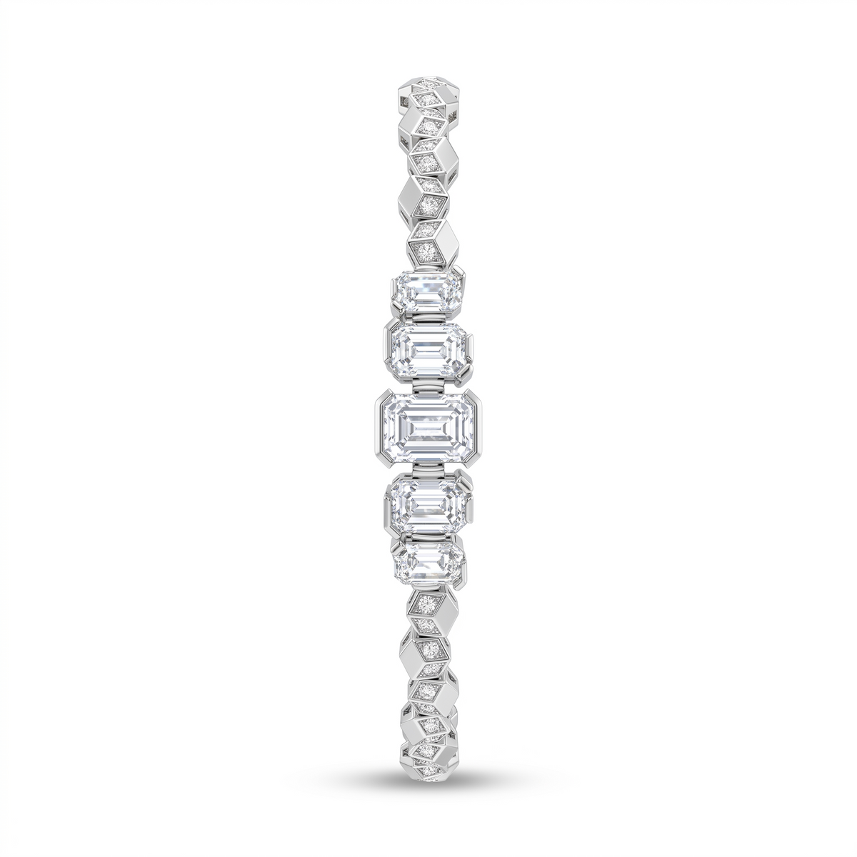 American Diamond Geometric Complete Jewelry Set in 925 Sterling Silver