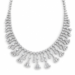 American Diamond Fan-Drop Complete Jewelry Set in 925 Sterling Silver
