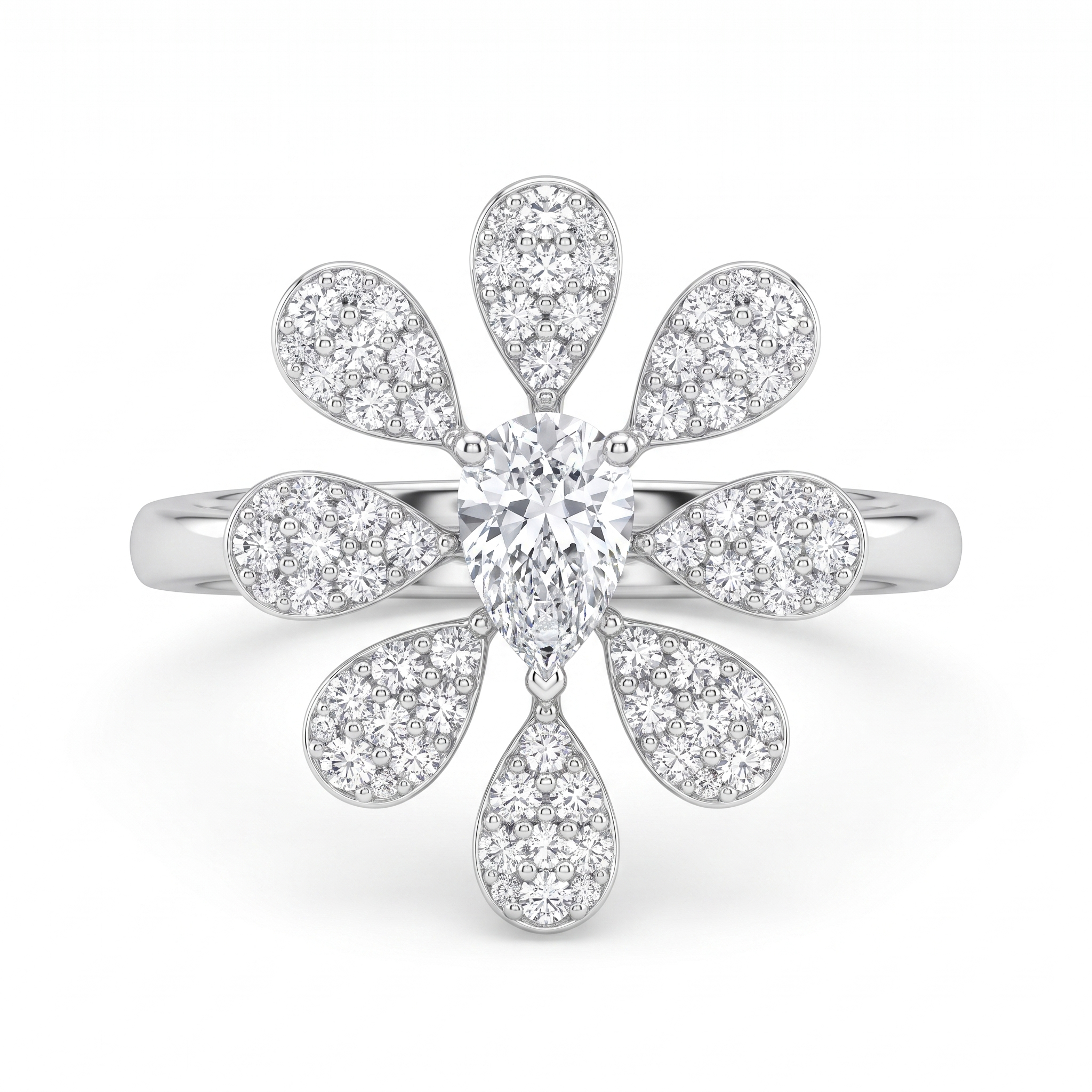 American Diamond Floral Drop Complete Jewelry Set in 925 Sterling Silver Secondary image