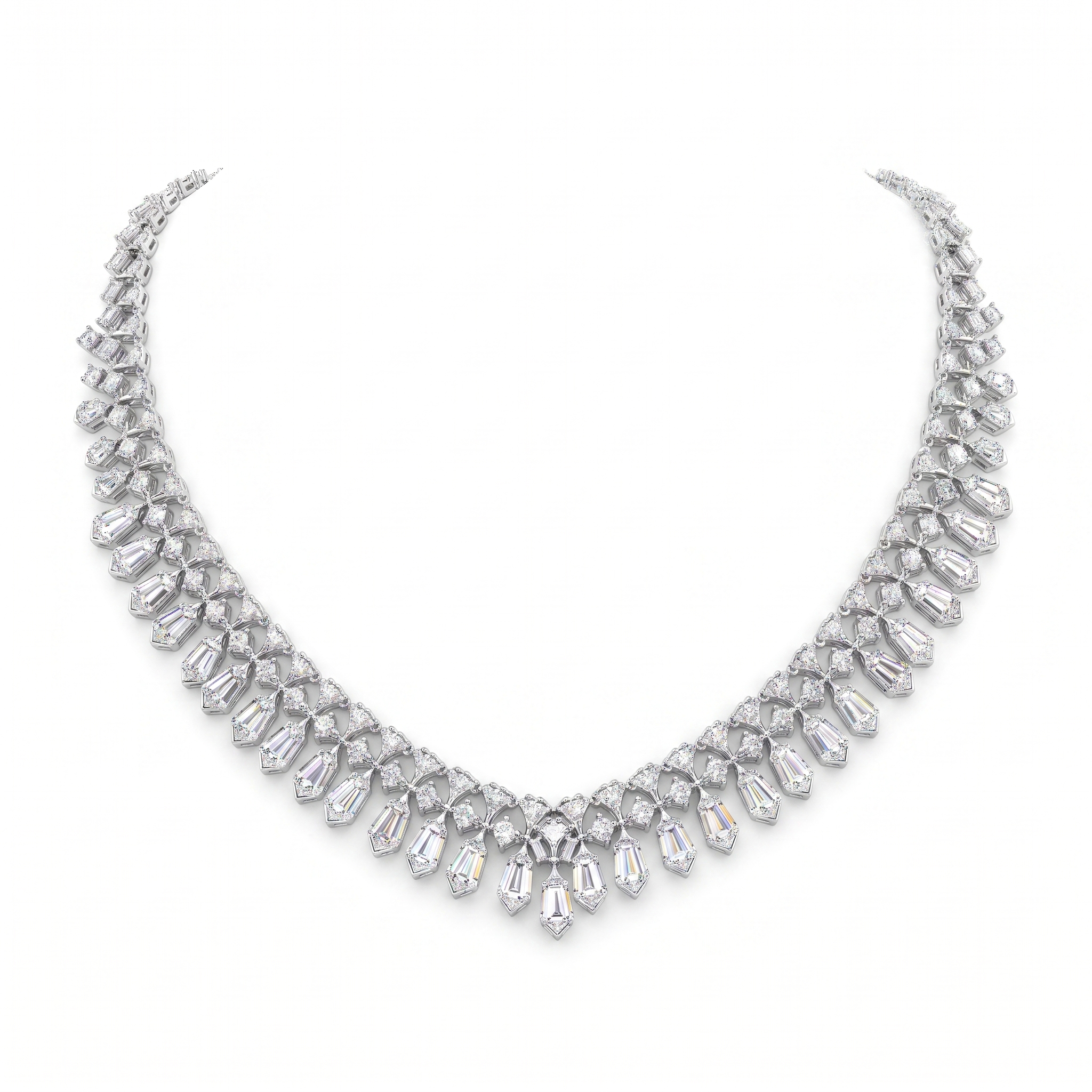 American Diamond Art Deco Baguette Complete Jewelry Set in 925 Sterling Silver Secondary image