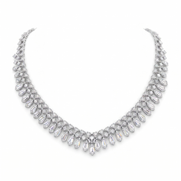 American Diamond Art Deco Baguette Complete Jewelry Set in 925 Sterling Silver
