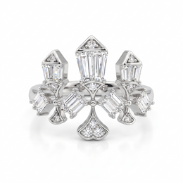 American Diamond Art Deco Baguette Complete Jewelry Set in 925 Sterling Silver