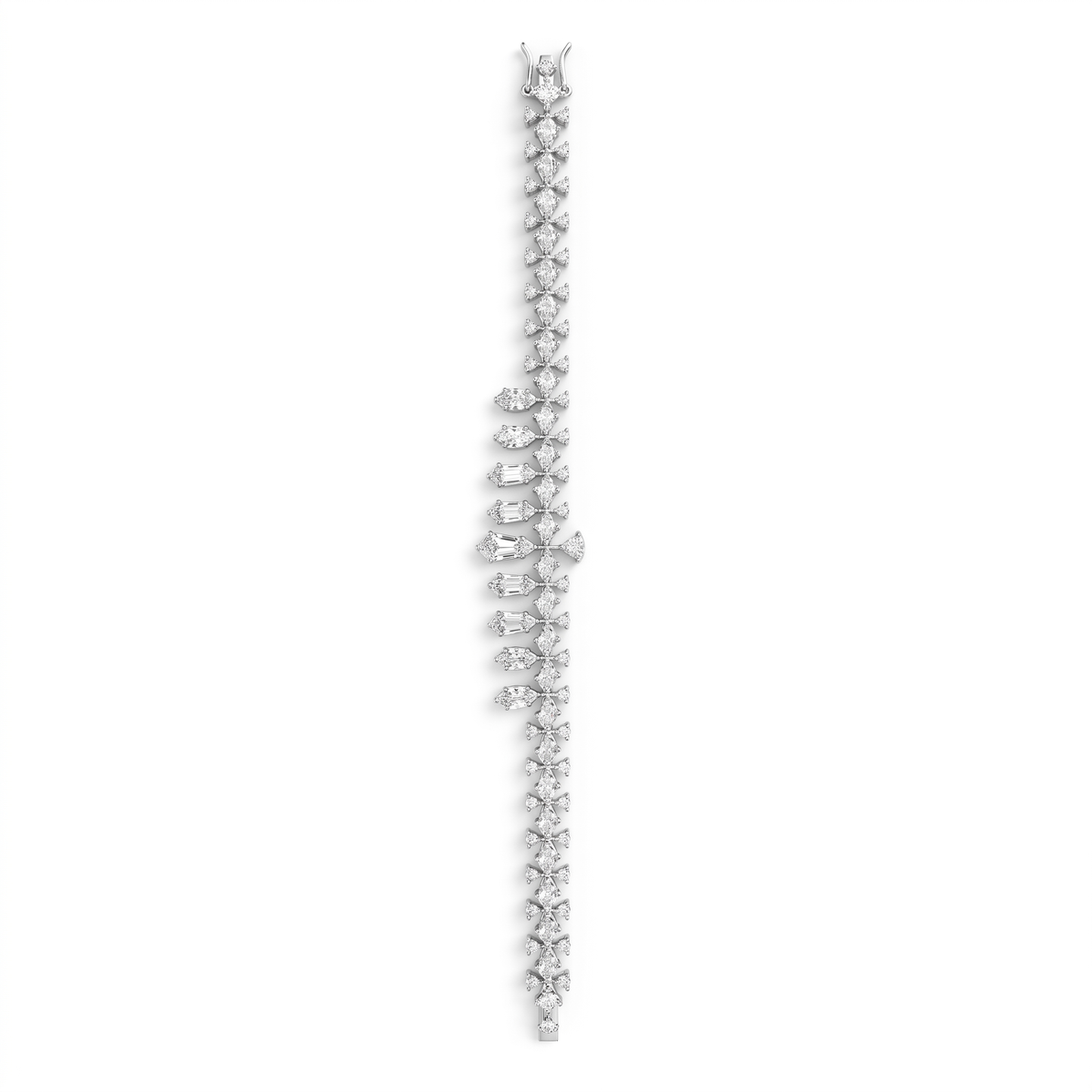 American Diamond Art Deco Baguette Complete Jewelry Set in 925 Sterling Silver
