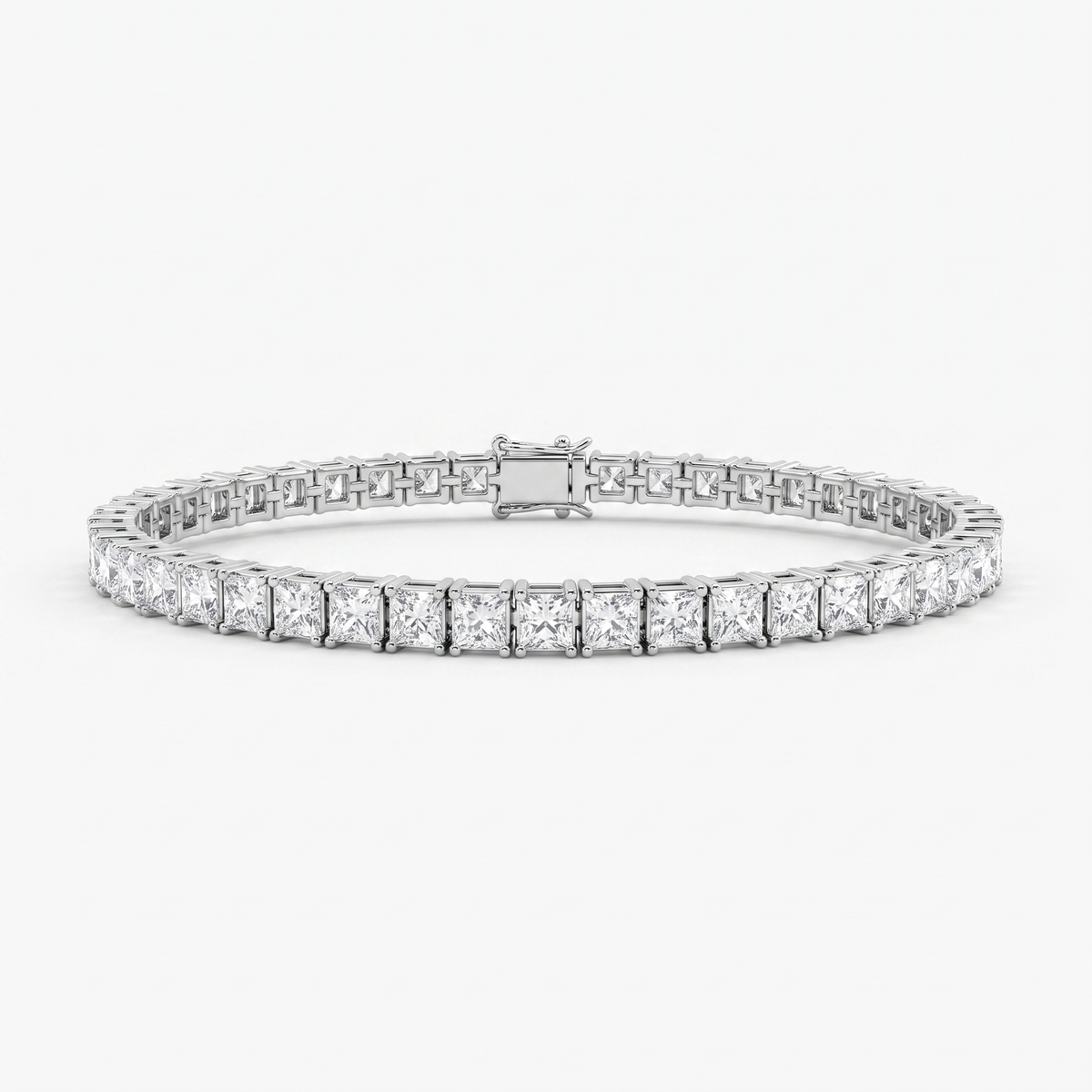 American Diamond Princess-Cut Tennis Bracelet in 925 Sterling Silver Main image