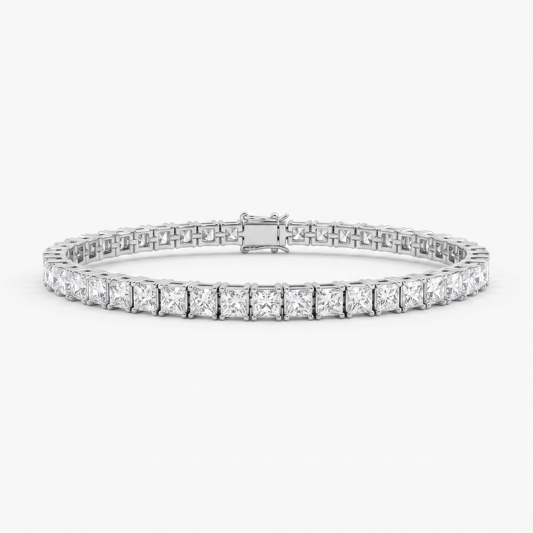 American Diamond Princess-Cut Tennis Bracelet in 925 Sterling Silver