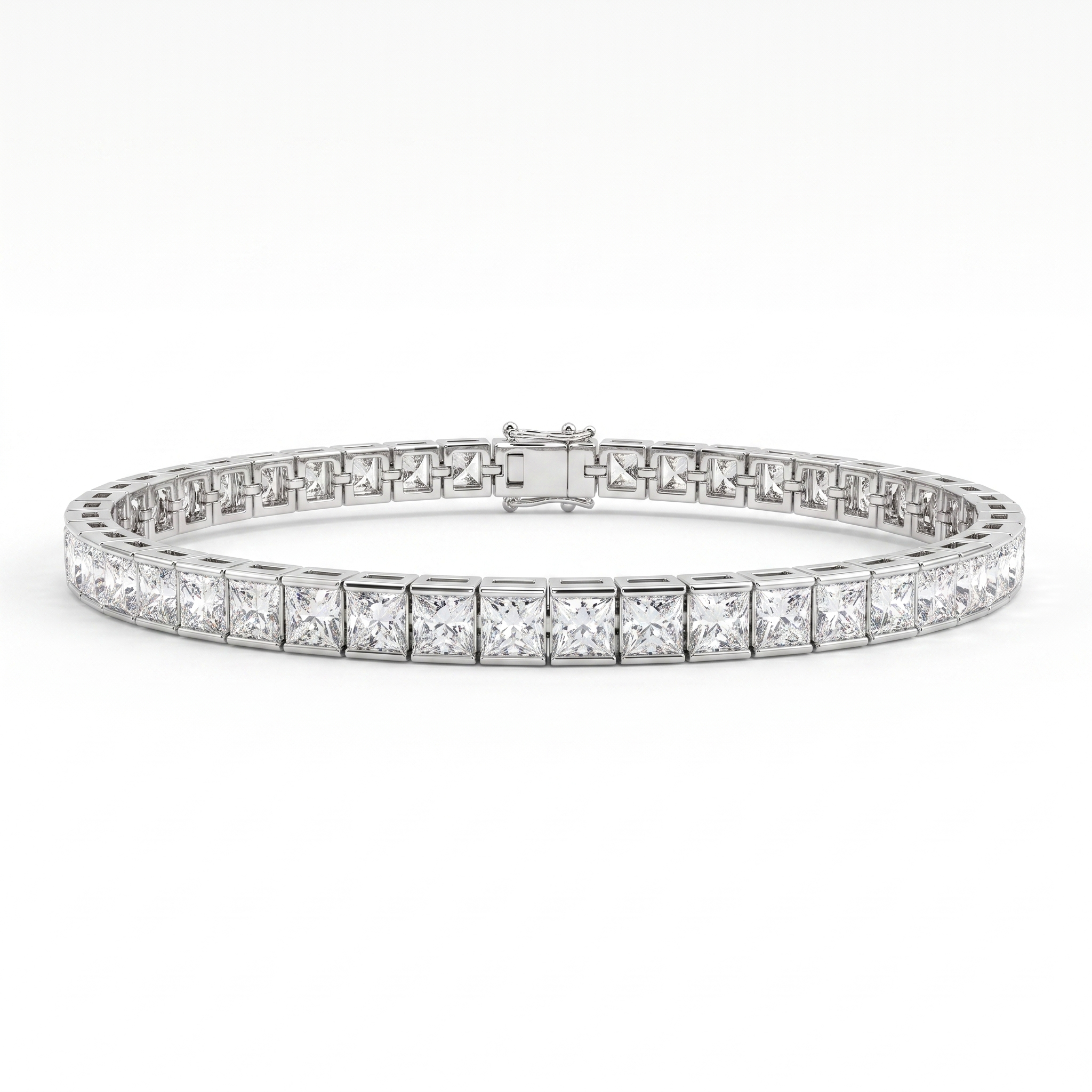 American Diamond Princess-Cut Tennis Bracelet in 925 Sterling Silver Secondary image