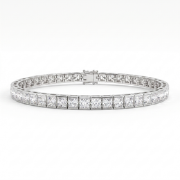 American Diamond Princess-Cut Tennis Bracelet in 925 Sterling Silver