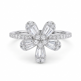 American Diamond Floral Leaf Complete Jewelry Set in 925 Sterling Silver