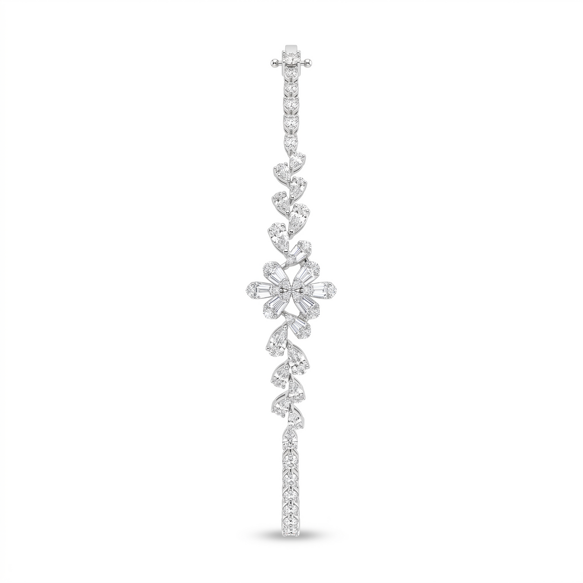 American Diamond Floral Leaf Complete Jewelry Set in 925 Sterling Silver