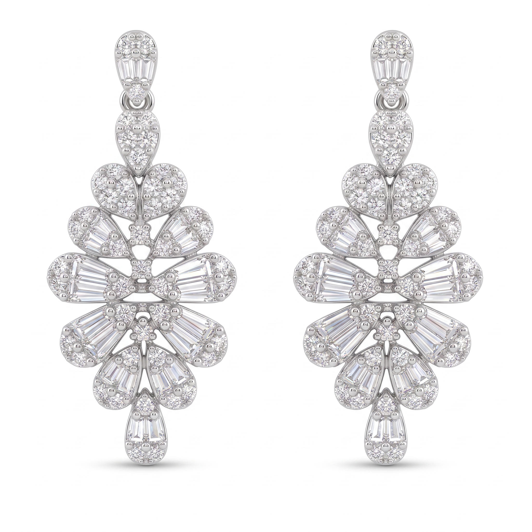American Diamond Floral Leaf Complete Jewelry Set in 925 Sterling Silver Secondary image