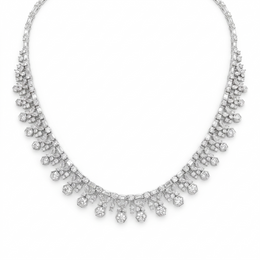 American Diamond Hexagonal Floral Complete Jewelry Set in 925 Sterling Silver
