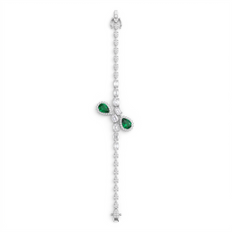 American Diamond & Emerald Green Pear-Cut Complete Jewelry Set in 925 Sterling Silver
