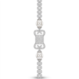 American Diamond & Pearl Ornamental Complete Jewelry Set in 925 Sterling Silver