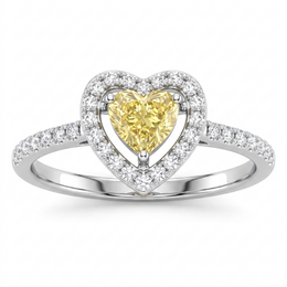American Diamond Yellow Heart Complete Jewelry Set in 925 Sterling Silver