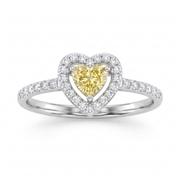 American Diamond Yellow Heart Complete Jewelry Set in 925 Sterling Silver