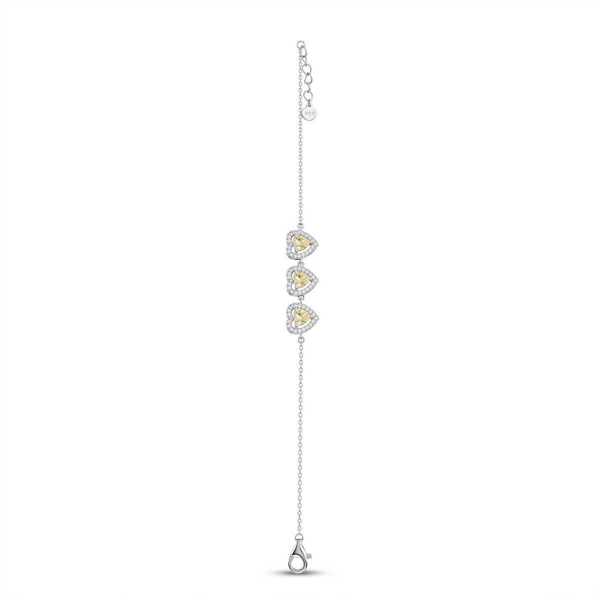 American Diamond Yellow Heart Complete Jewelry Set in 925 Sterling Silver
