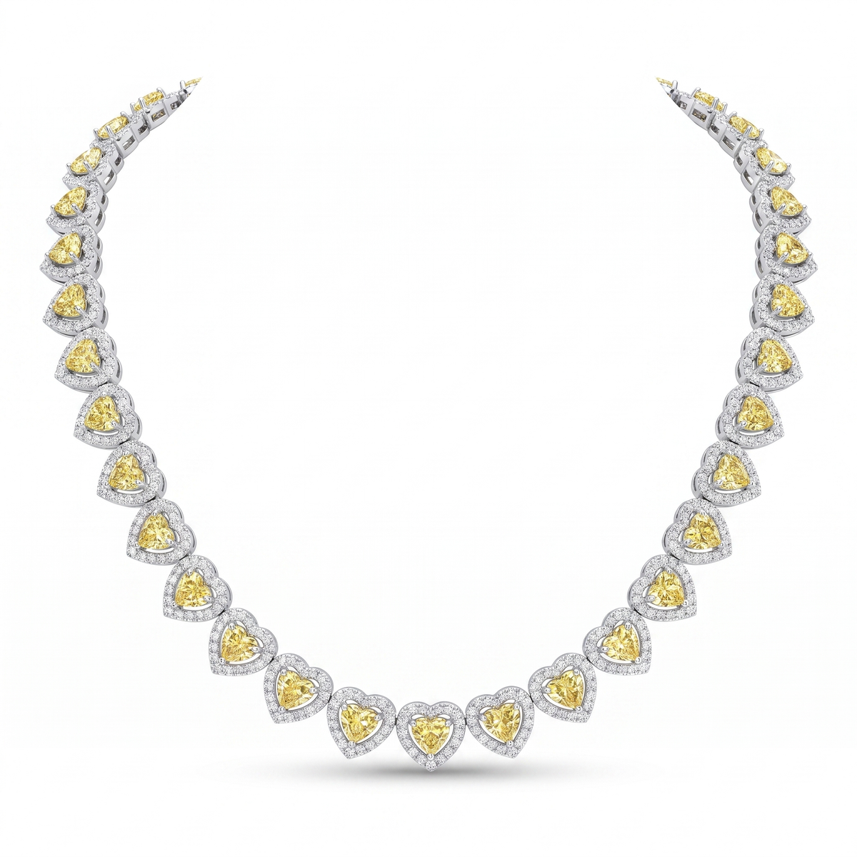 American Diamond Yellow Heart Complete Jewelry Set in 925 Sterling Silver
