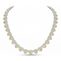 American Diamond Yellow Heart Complete Jewelry Set in 925 Sterling Silver