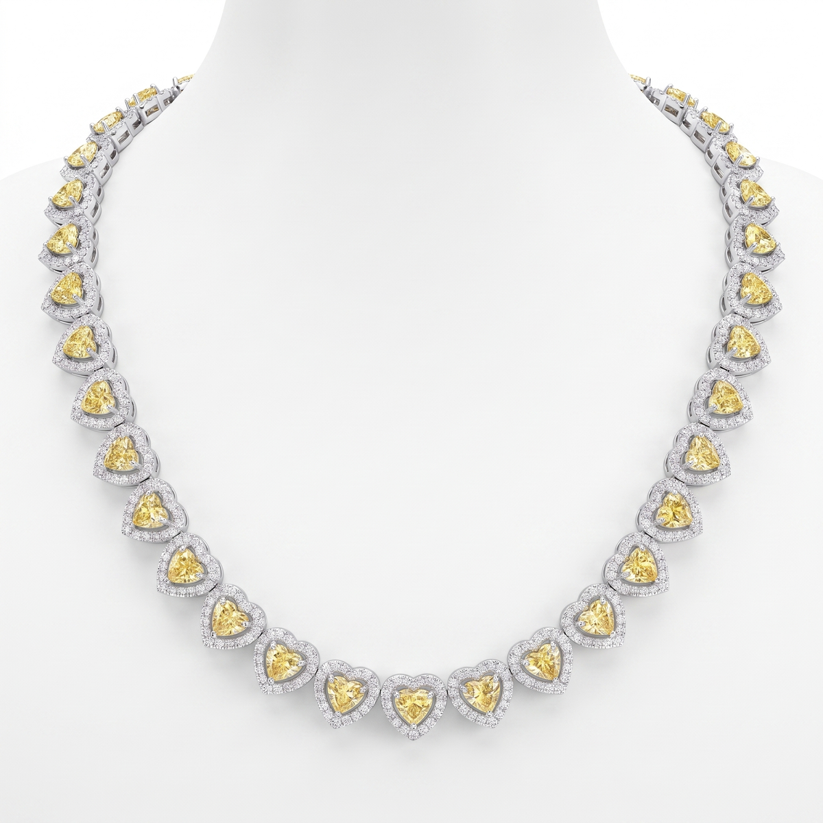 American Diamond Yellow Heart Complete Jewelry Set in 925 Sterling Silver