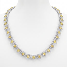 American Diamond Yellow Heart Complete Jewelry Set in 925 Sterling Silver